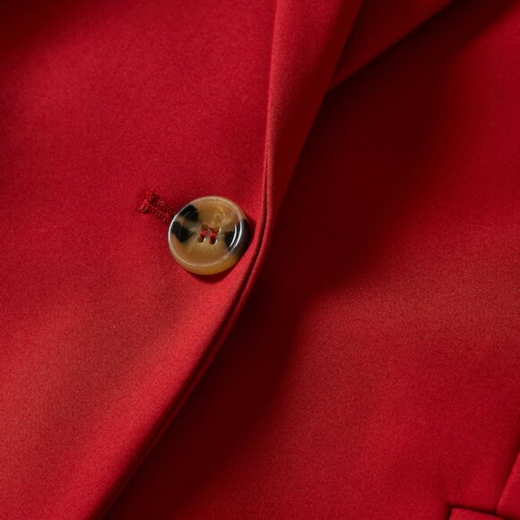 MANGO Structured Suit Blazer in Red, Size 4 - Picture 4 of 7